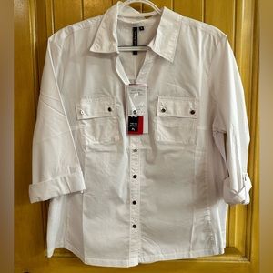 White button down blouse